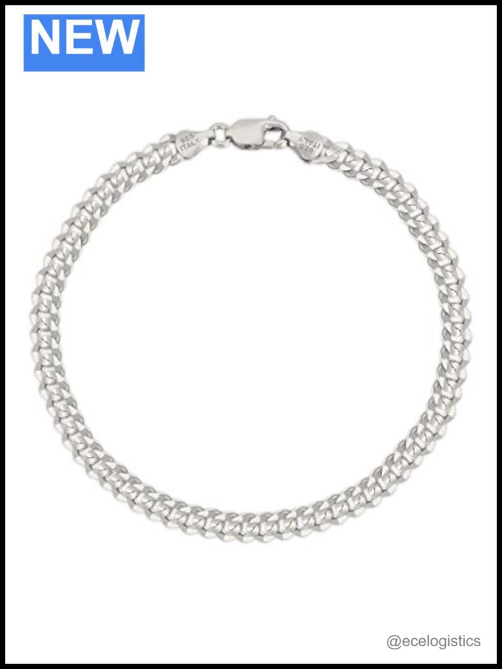 925 Sterling Silver Curb Cuban Link Chain Bracelet
